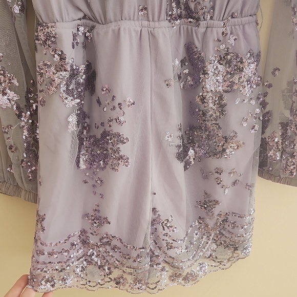 Tea n Cup Lavender Sequin Romper - Picture 9 of 9